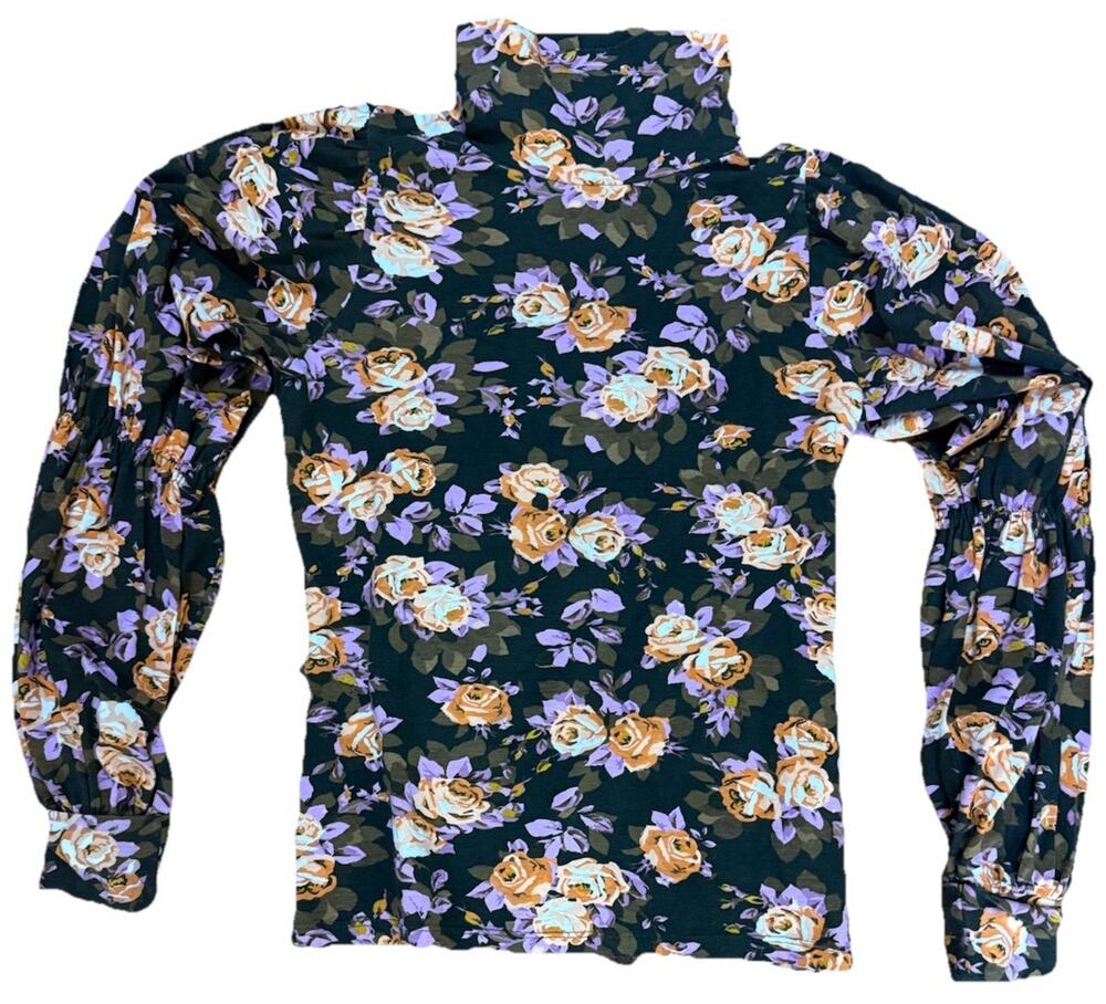 ANTHROPOLOGIE Women’s Turtleneck Top Puff Sleeves Size Small